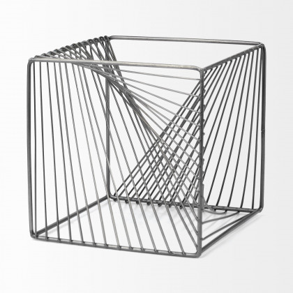 Mercana Risley Square Object - Gray, Metal