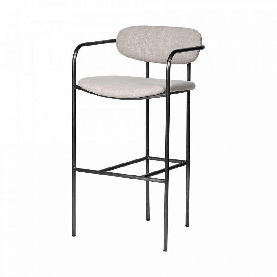 Mercana Parker 40" Counter Stool - Beige/Gunmetal