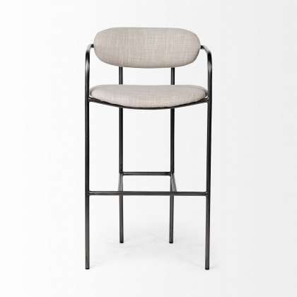 Mercana Parker 40" Counter Stool - Beige/Gunmetal