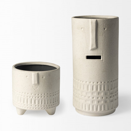 Mercana Jacob Large Vase - White, Ceramic