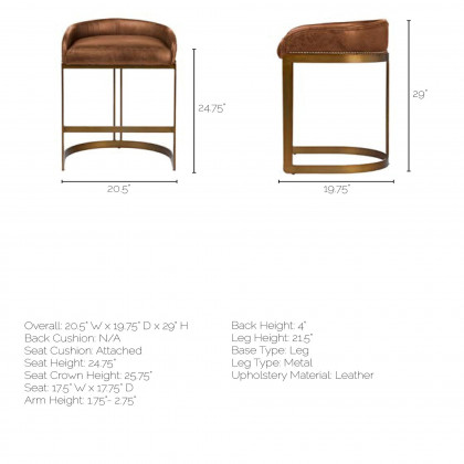 Mercana Hollyfield 29" Counter Stool - Brown