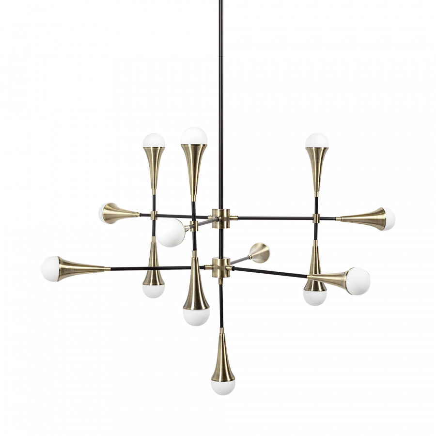 Mercana - Decarlo II Black/Gold Metal Multi-Arm Thirteen Light Chandelier
