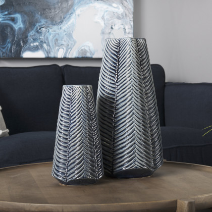 Mercana Bashir Small Vase - Blue, Ceramic