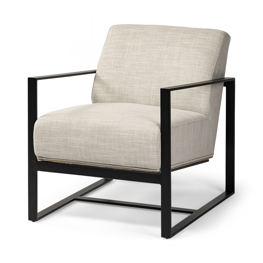 Mercana - Stamford Upholstered Accent Chair in Cream, Wood