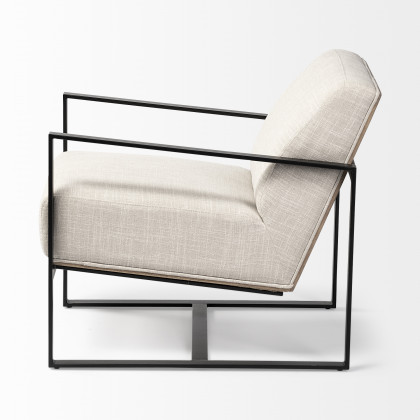 Mercana - Stamford Upholstered Accent Chair in Cream, Wood