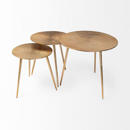 Mercana Reva Accent Table - Gold, W16"