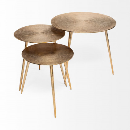 Mercana Reva Accent Table - Gold, W16"