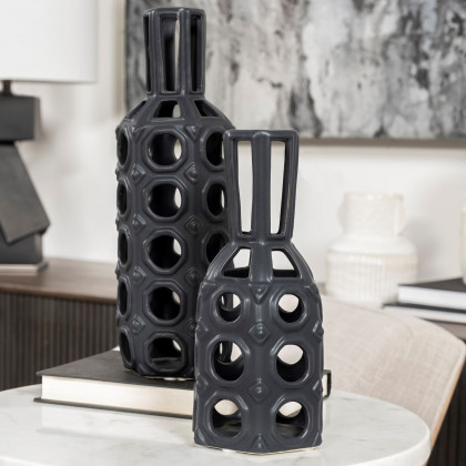 Mercana Brunel Large Vase - Black, Ceramic