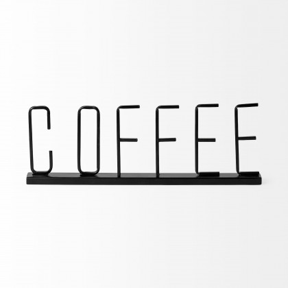 Mercana Metal Coffee Sign Object - Black, Metal