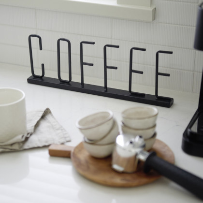Mercana Metal Coffee Sign Object - Black, Metal