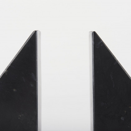 Mercana - Alec 5L x 2W Black Marble Pyramid Bookends (Set of 2)