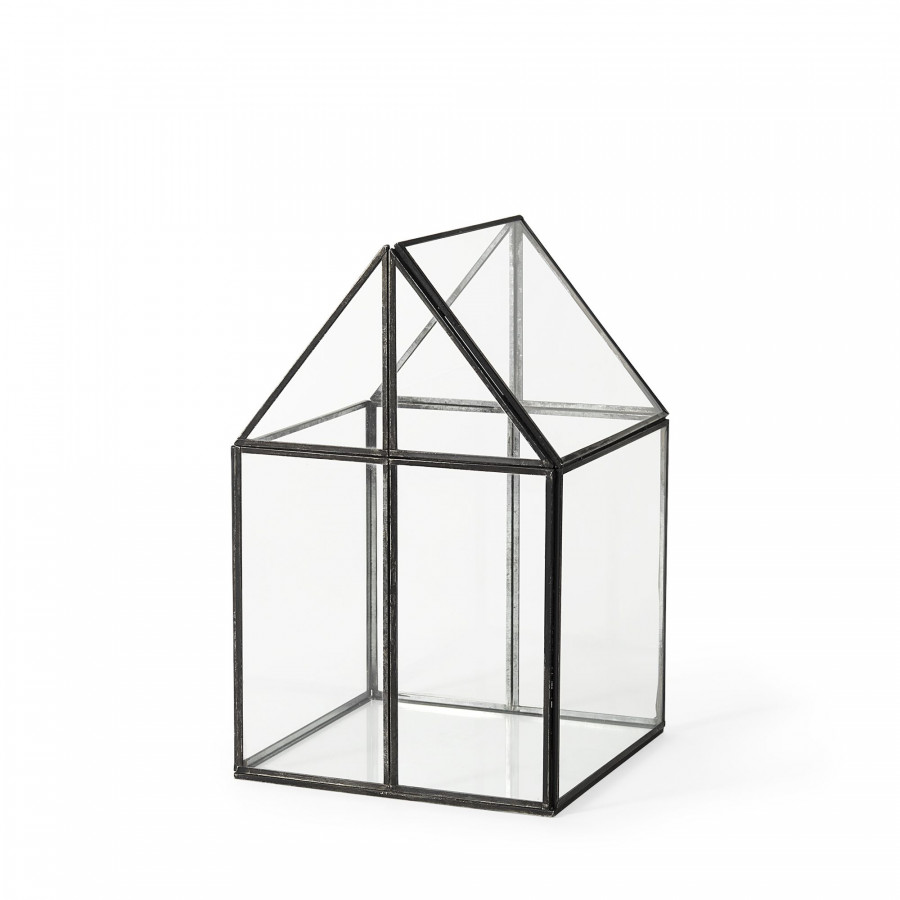 Mercana Sikes Medium Hut Terrarium with Glass Base - Clear