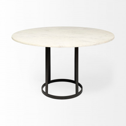 Mercana Tanner Round Dining Table - Black, Stone