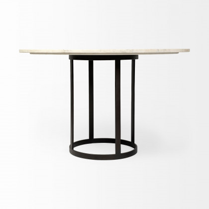 Mercana Tanner Round Dining Table - Black, Stone