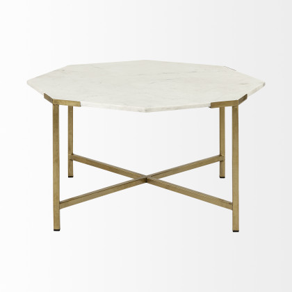 Mercana - Vincent Coffee Table in Gold, Stone