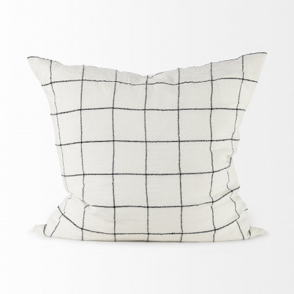 Mercana Suzanne Pillow - White/Black, 22x22