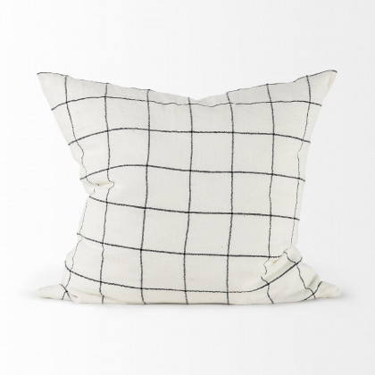 Mercana Suzanne Pillow - White/Black, 22x22