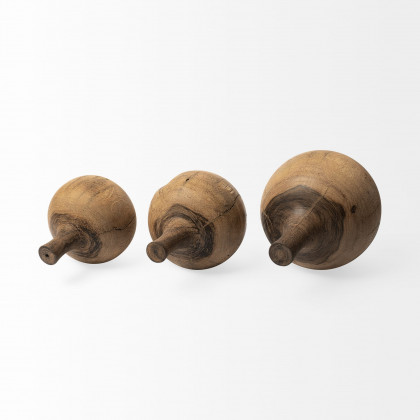 Mercana Afra Small Solid Wood Vase Shaped Decorative Object - Brown