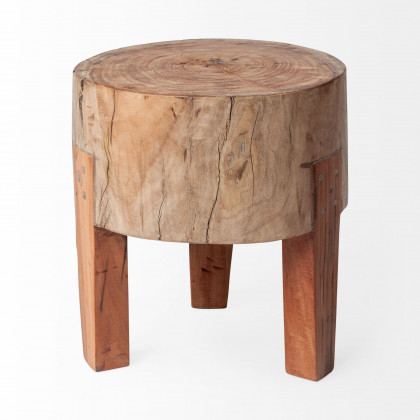 Mercana Asco 15" Stool - Rustic, Wood