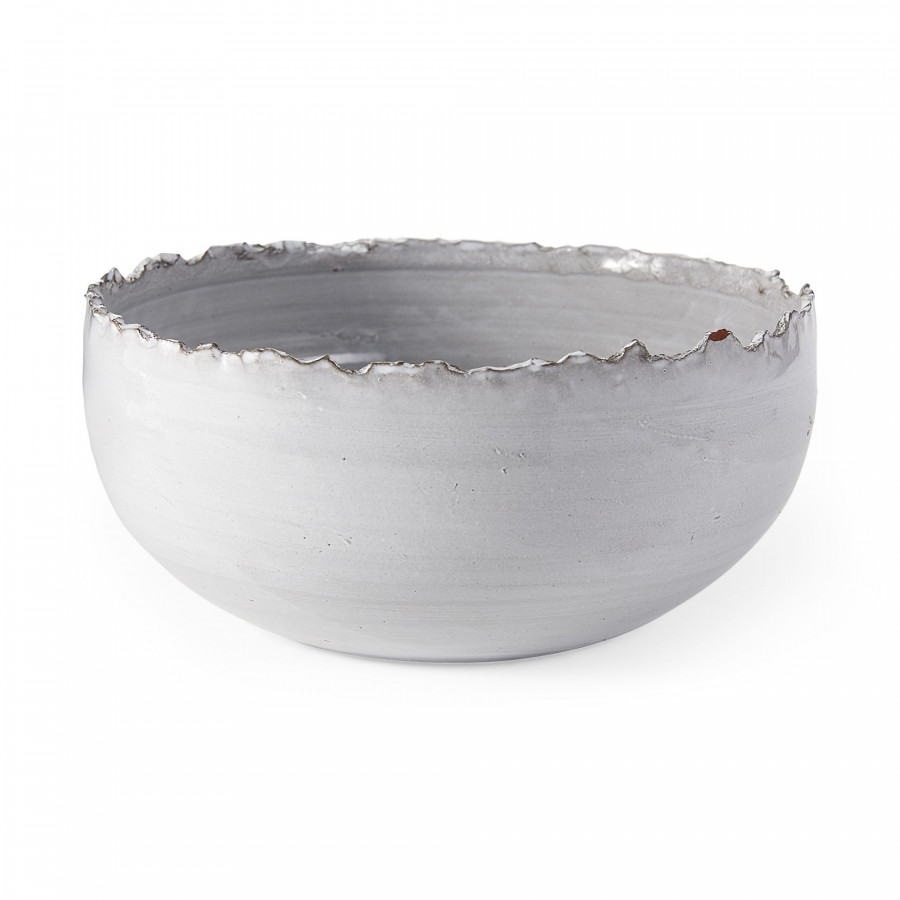 Mercana - Larsen 13L x 13W White Ceramic Large Decorative Bowl