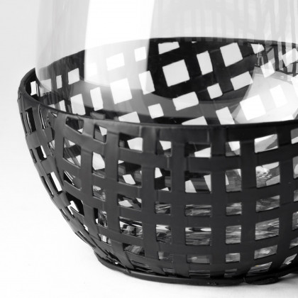 Mercana Reena Candle Holder - Black, H8"