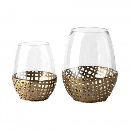 Mercana Reena Candle Holder - Gold, H8"