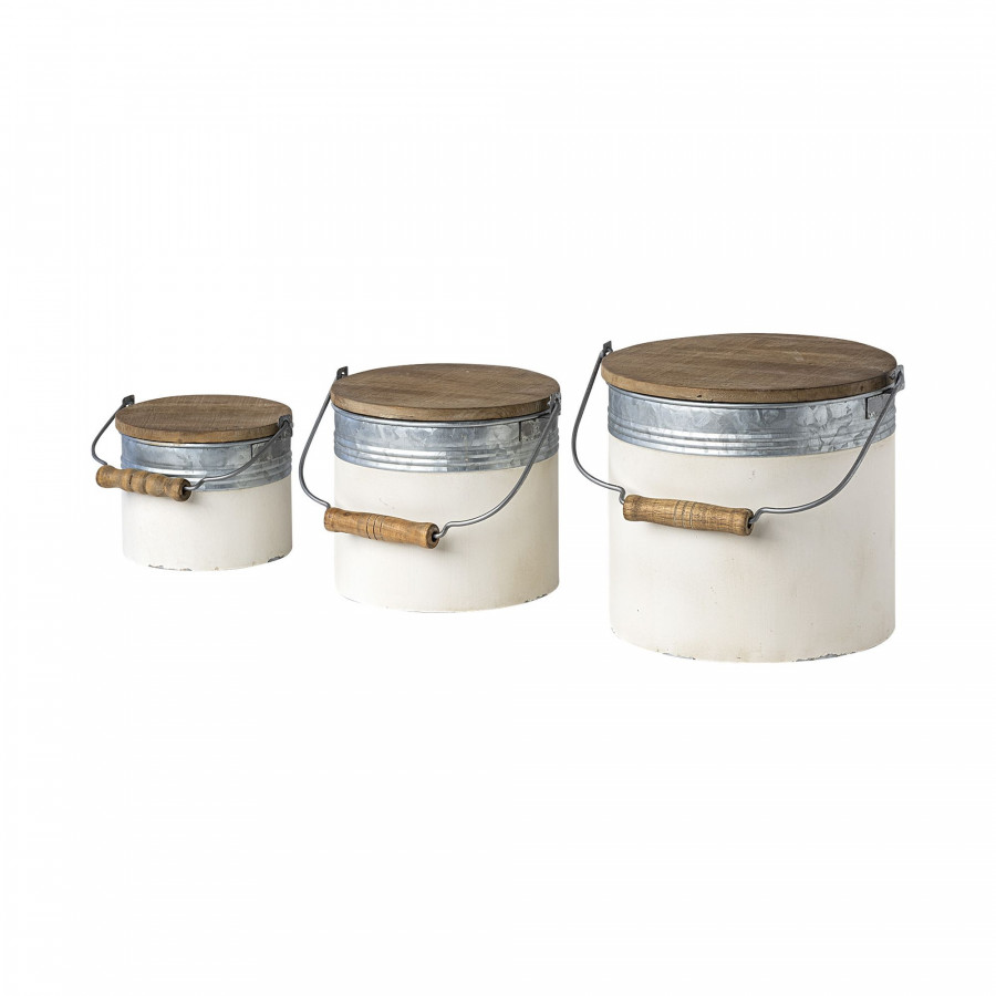 Mercana - Alani White Metal Storage Boxes (Set of 3)