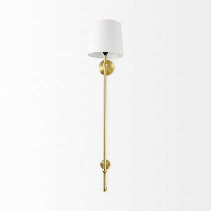 Mercana Chester 10x47 Fabric/Metal Shade Wall Sconce - Gold