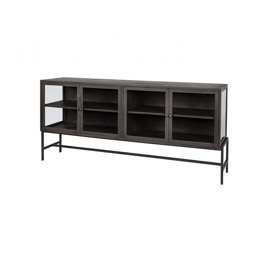 Mercana Arelius 4 Doors Sideboard - Black/Brown, Wood