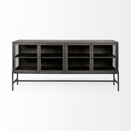 Mercana Arelius 4 Doors Sideboard - Black/Brown, Wood