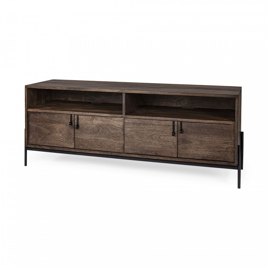 Mercana - Glenn Media Console in Dark Brown, Wood/Iron
