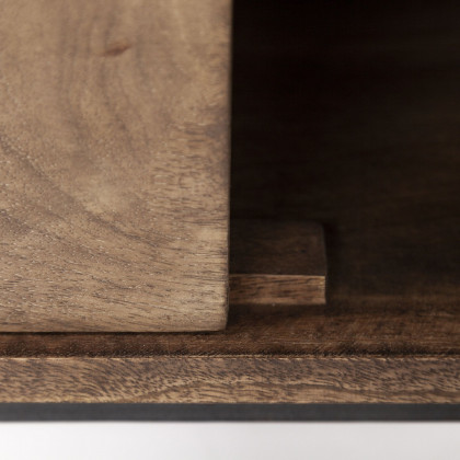 Mercana - Glenn Media Console in Dark Brown, Wood/Iron