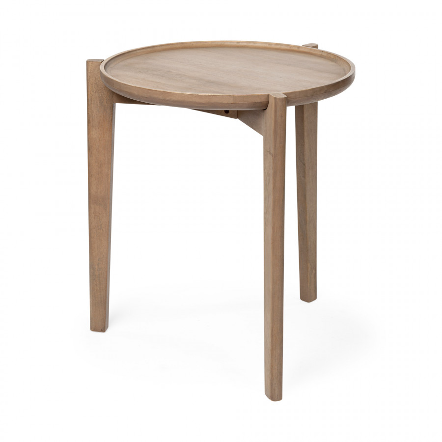 Mercana - Cleaver Accent Table in Brown, Solid Wood