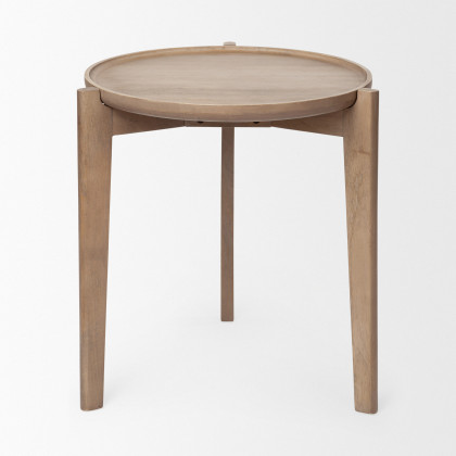 Mercana - Cleaver Accent Table in Brown, Solid Wood