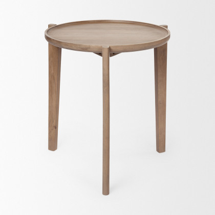 Mercana - Cleaver Accent Table in Brown, Solid Wood