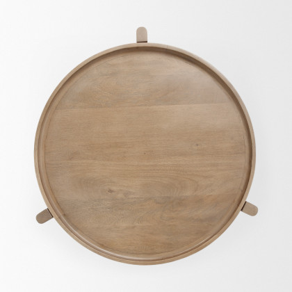 Mercana - Cleaver Accent Table in Brown, Solid Wood