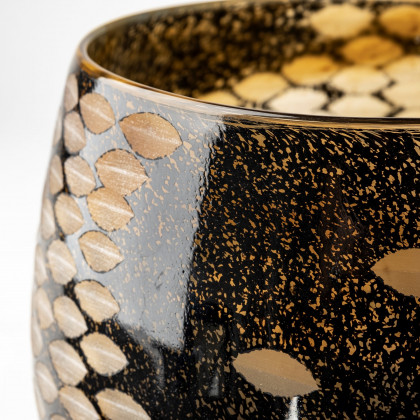 Mercana Mojave Small Vase - Black/Gold, Glass