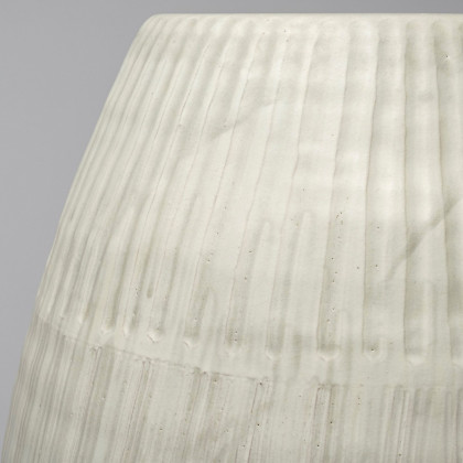 Mercana Reyan Small Ceramic Striped Vase - White