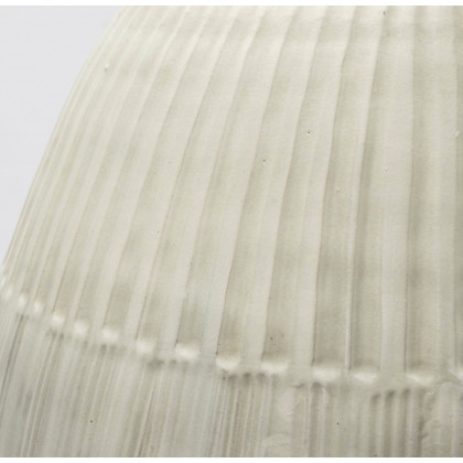 Mercana Reyan Large Ceramic Striped Vase - White