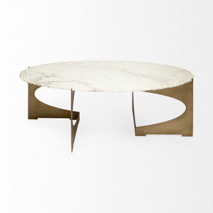 Mercana Reinhold Oval Coffee Table - Gold, Metal