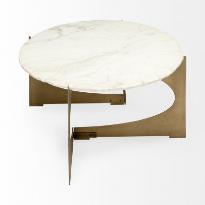 Mercana Reinhold Oval Coffee Table - Gold, Metal