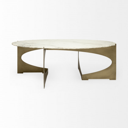 Mercana Reinhold Oval Coffee Table - Gold, Metal