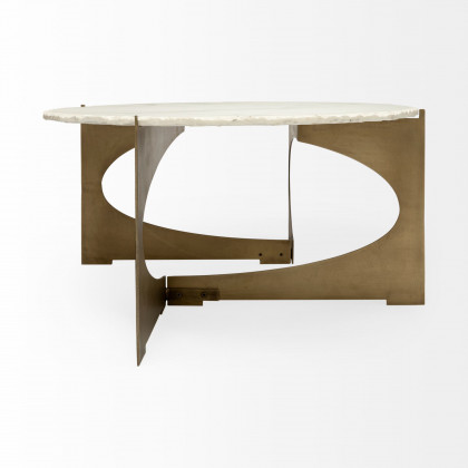 Mercana Reinhold Oval Coffee Table - Gold, Metal