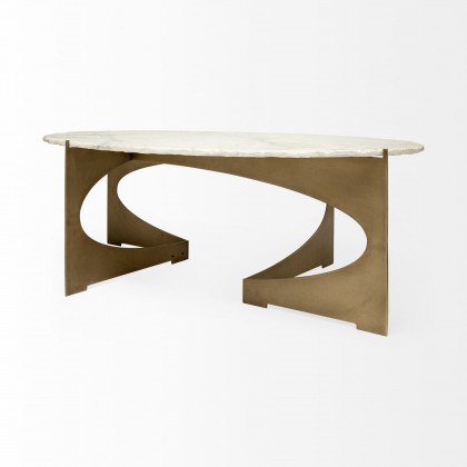 Mercana Reinhold Oval Coffee Table - Gold, Metal