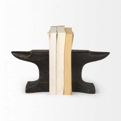 Mercana Anvilia Anvil Shaped Bookends (Set of 2) - Black