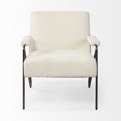 Mercana - Vicunya Upholstered Accent Chair in White, Iron