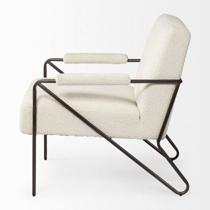 Mercana - Vicunya Upholstered Accent Chair in White, Iron