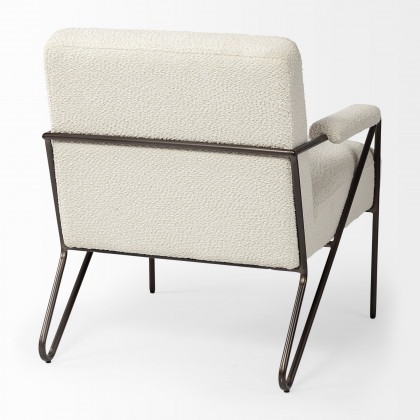 Mercana - Vicunya Upholstered Accent Chair in White, Iron