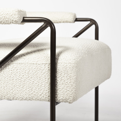 Mercana - Vicunya Upholstered Accent Chair in White, Iron