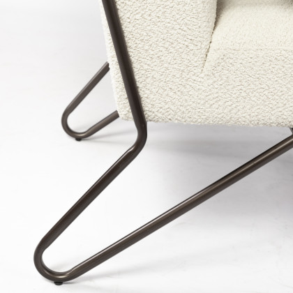 Mercana - Vicunya Upholstered Accent Chair in White, Iron